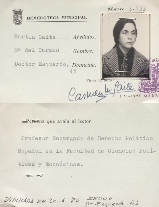 Carnet de investigadora de Carmen Martín Gaite